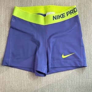 XS Nike Pro Spandex - purple with neon waistband